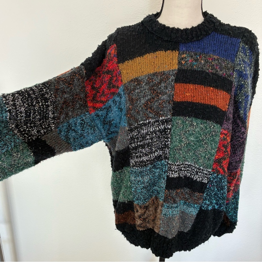 Vintage 80s Geometric Abstract Sweater - Picture 2 of 10